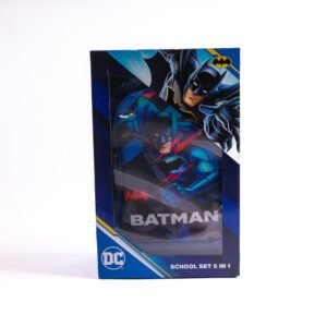Batman 18" Trolley Bag Set With Lunch Bag, Pencil Case, Water Bottle & Lunch Box – Dark Blue