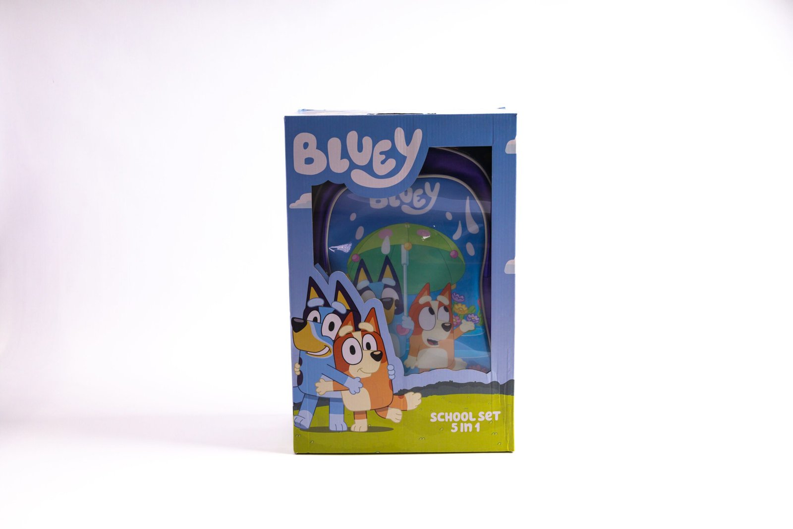 Bluey 16" Trolley Bag Set With Lunch Bag, Pencil Case, Water Bottle & Lunch Box – Blue