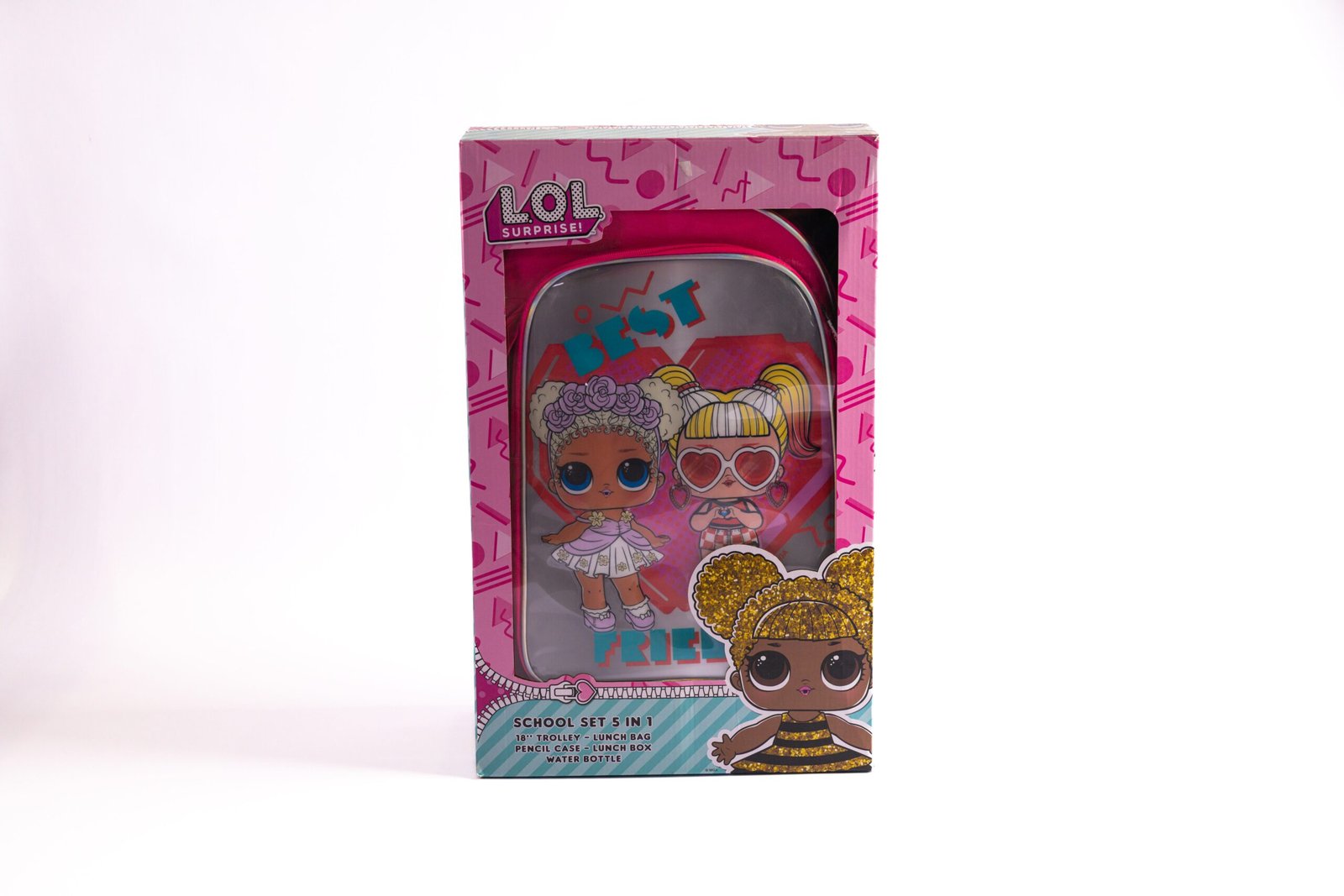 Lol Surprise 5-In-1 School Trolley Set With Lunch Bag, Pencil Case, Water Bottle & Lunch Box – Multicolor