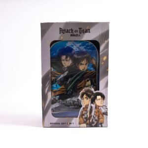 Attack On Titan 18" Trolley Bag Set With Lunch Bag, Pencil Case, Water Bottle & Lunch Box – Blue