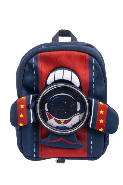 Cocobee Aeroplane-Style Astronaut Print Backpack For Boys – Navy Blue