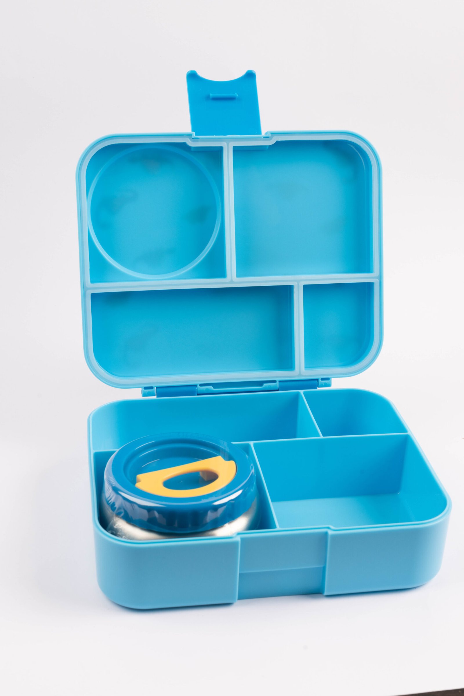 Cocobee Dino Bento Lunch Box With Food Jar, 4 Compartments, Leakproof & Odour-Free, Bpa-Free, 1.67L, Microwave Safe – Blue