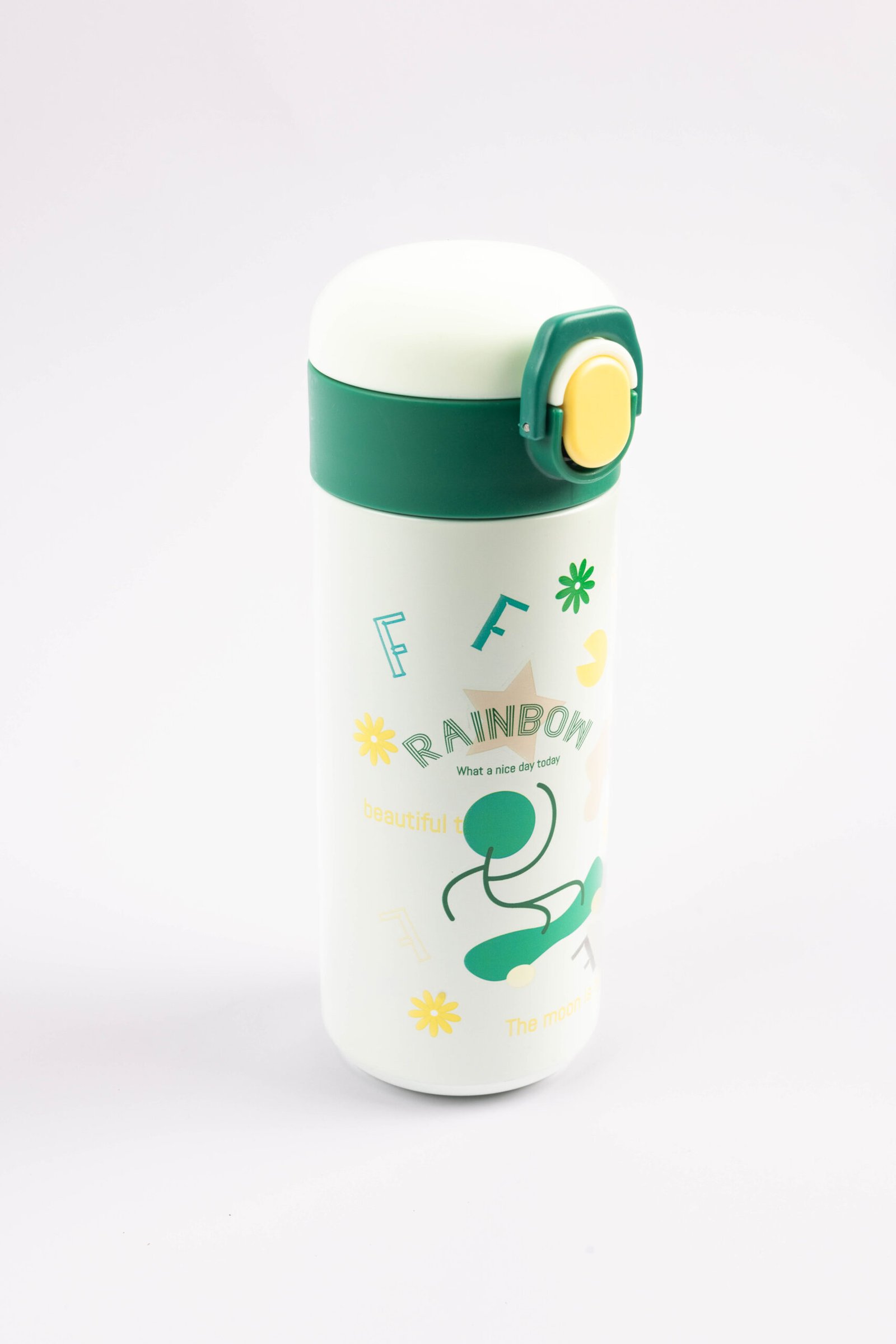 Cocobee 500Ml Green Stainless Steel Insulated Water Bottle – Leakproof, Odour-Free, With Soft Handle Grip (Age 3+)-Green