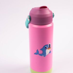 Cocobee-Insulated Stainless Steel Water Bottle, Leakproof, Soft Handle Grip, Odour Free, 500Ml, 3 Years+ – Pink