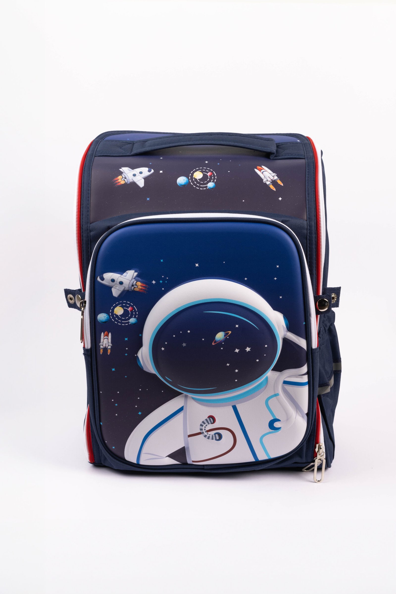 Cocobee-Stylish Astronaut Print Backpack, Adjustable Strap, Secure Zip, 14.9 Inches – Blue