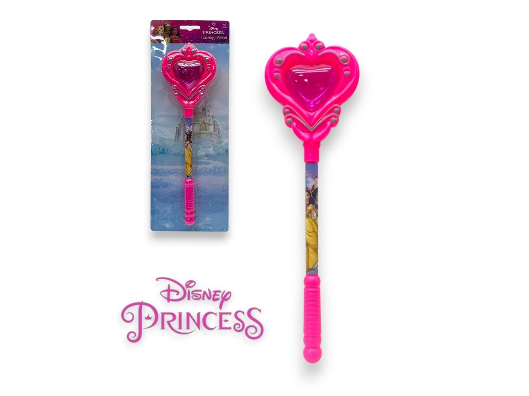 Disney Princess Magic Wand for Girls – Flashing Light Up Toy with Heart Top – Princess Dress Up Pretend Play Accessory-Pink