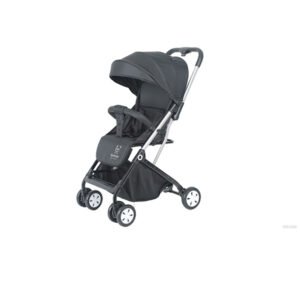 Kikibebe Lightweight Travel Stroller – Baby Toddler Pushchair with Trolley Handle, Waterproof – Black