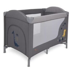 Kikibebe Portable Foldable Baby Crib Convertible To Full-Size Bed Newborn Multi-Functional Playpen Movable Design - Grey