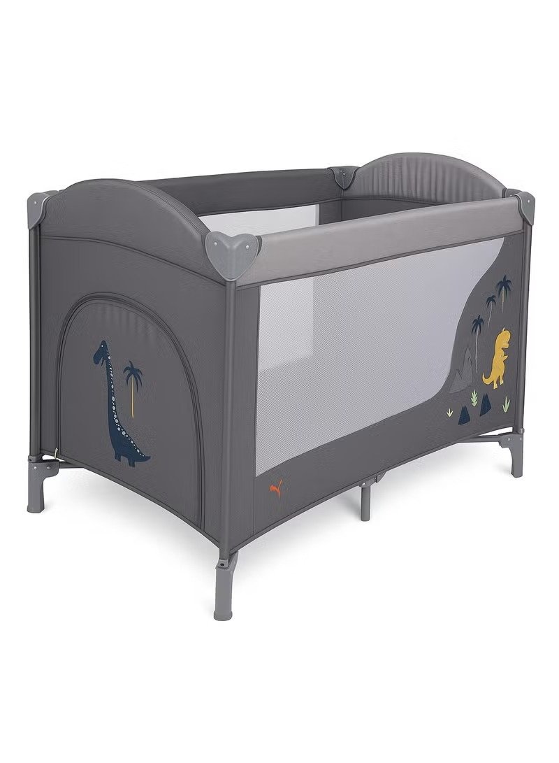 Kikibebe Portable Foldable Baby Crib Convertible To Full-Size Bed Newborn Multi-Functional Playpen Movable Design - Grey