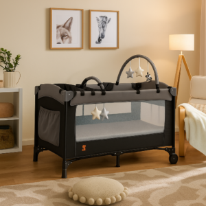 kikibebe-expandable-convertible-bedside-crib-with-playpen-rocking-glider-black