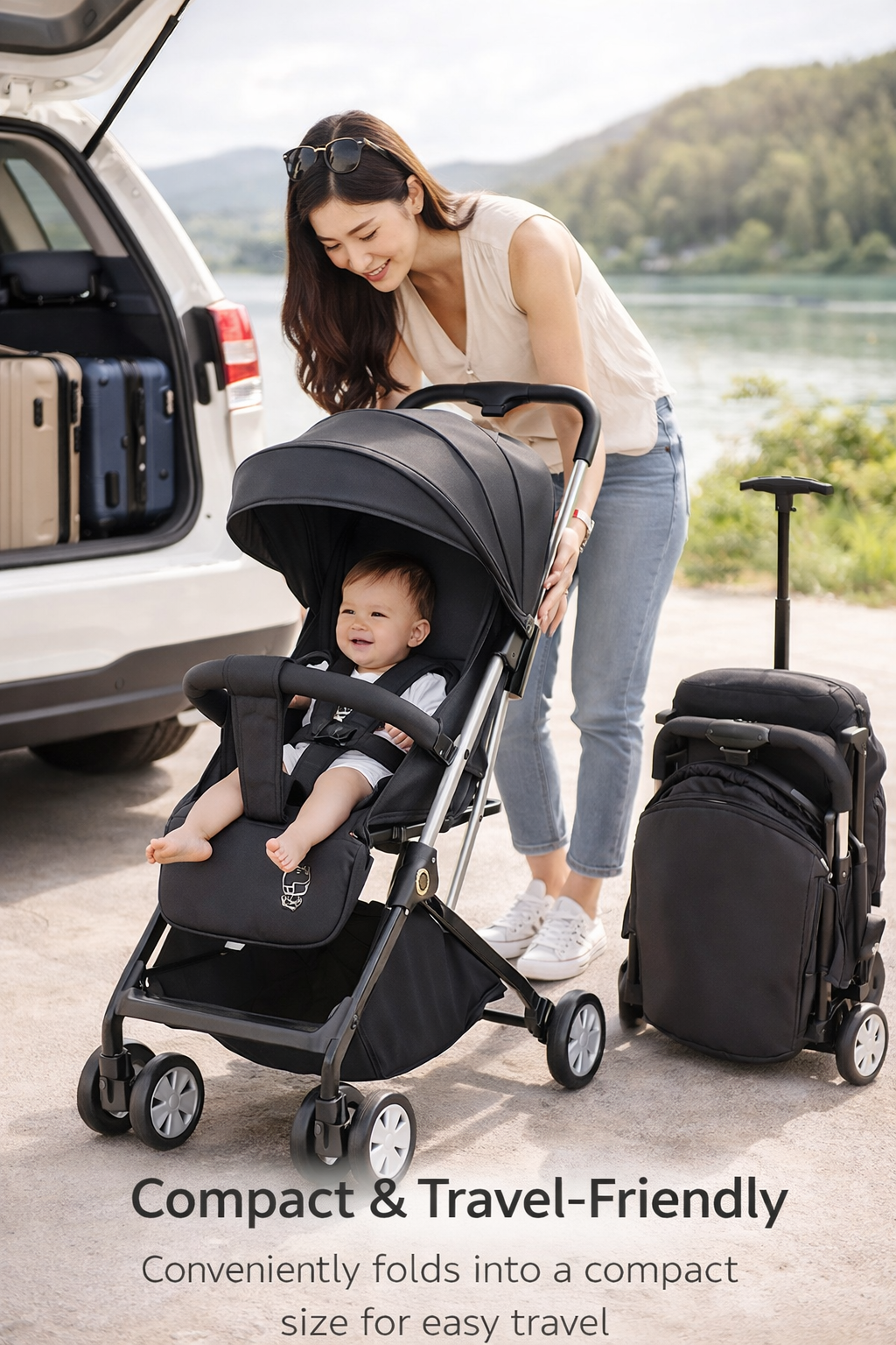 kikibebe-lightweight-travel-stroller-baby-toddler-pushchair-with-trolley-handle-waterproof-black kikibebe-lightweight-travel-stroller-baby-toddler-pushchair-with-trolley-handle-waterproof-black