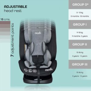 MOON Rover -Baby/Infant Car seat Group:(0+,1,2,3) (0-12 years) 360° Rotate - Black