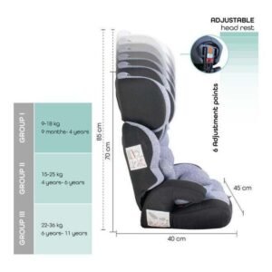MOON Tolo - Baby/Kids Car seat (Group-1,2,3) - violet Black