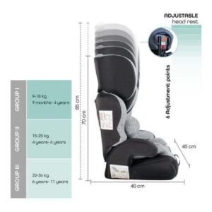 MOON Tolo - Car seat (Group 1,2,3)-Grey