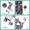 MOON - Jet Ultra Light Weight Fold Buggy Stroller Buggy - Printed Cars