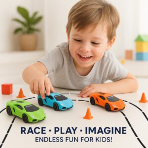 مجموعة سيارات سباق URBAN TOTS تعمل بالسحب للخلف – سيارات ذات حركة احتكاك سلسة