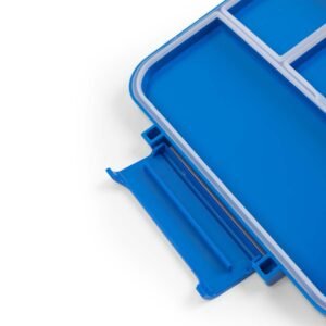 علبة غداء بينتو من كوكوبي تريتان، خالية من مادة BPA، 4 أقسام، مانعة للتسرب، تصميم أزرق