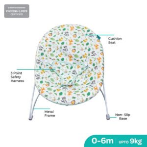 حاملة أطفال وسرير أطفال MOON Hop and Lean Bouncer Balance Support – للأطفال من عمر 0 ​​أشهر فما فوق – أرجوحة أطفال خضراء