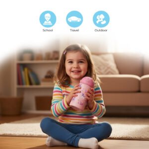 زجاجة ماء معزولة للأطفال من مون - خالية من مادة BPA، مزودة بفوهة مانعة للتسرب للأطفال الصغار - صديقة للبيئة - تحافظ على برودة أو دفء الماء لساعات - بتصميم يونيكورن