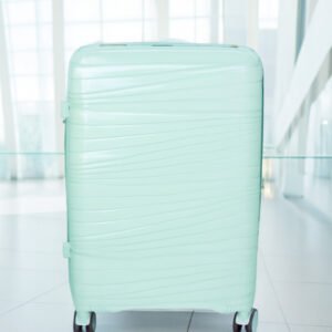 W.O.K 28" Lightweight Hard Shell Cabin Trolley – Polypropylene Luggage With Spinner Wheels & Number Lock – Mint Green