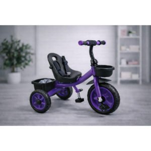 StarMarz Toddler 3-Wheel Tricycle Ride-On Toy with Safety Seat, Cup Holder & Rear Storage Basket - Purple