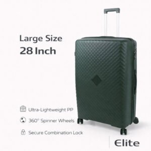 ELITE- Premium Hard-Shell Luggage 28 inch – Lightweight Spinner Suitcase – Dark Green
