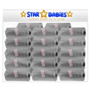 STAR BABiES - Scented Nappy Bag - Pack of 25/375 Bags - Grey