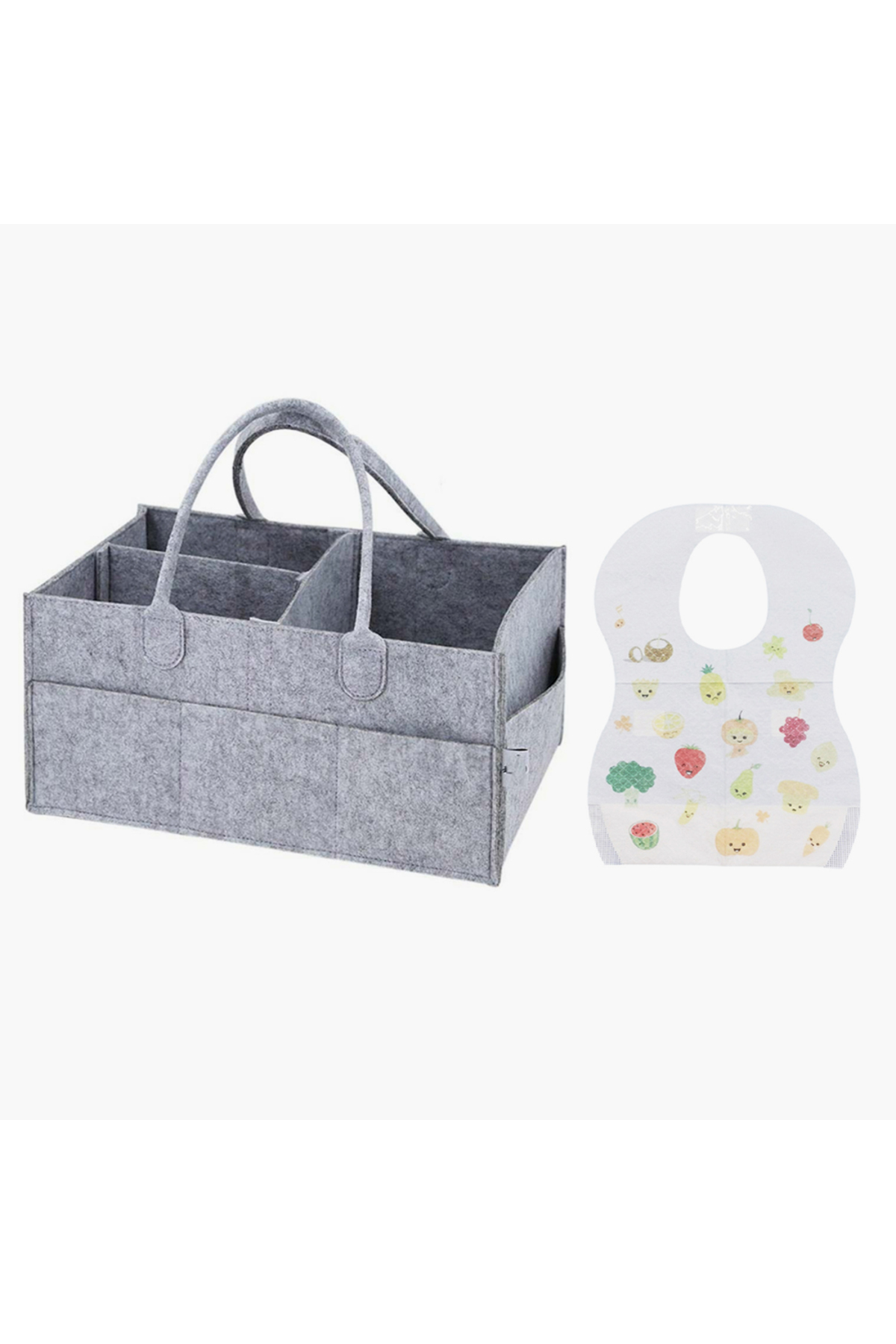 STAR BABiES - Caddy Diaper Bag w/ Disposable Bibs - 20pcs - Grey 1 STAR BABiES - Caddy Diaper Bag w/ Disposable Bibs - 20pcs - Grey
