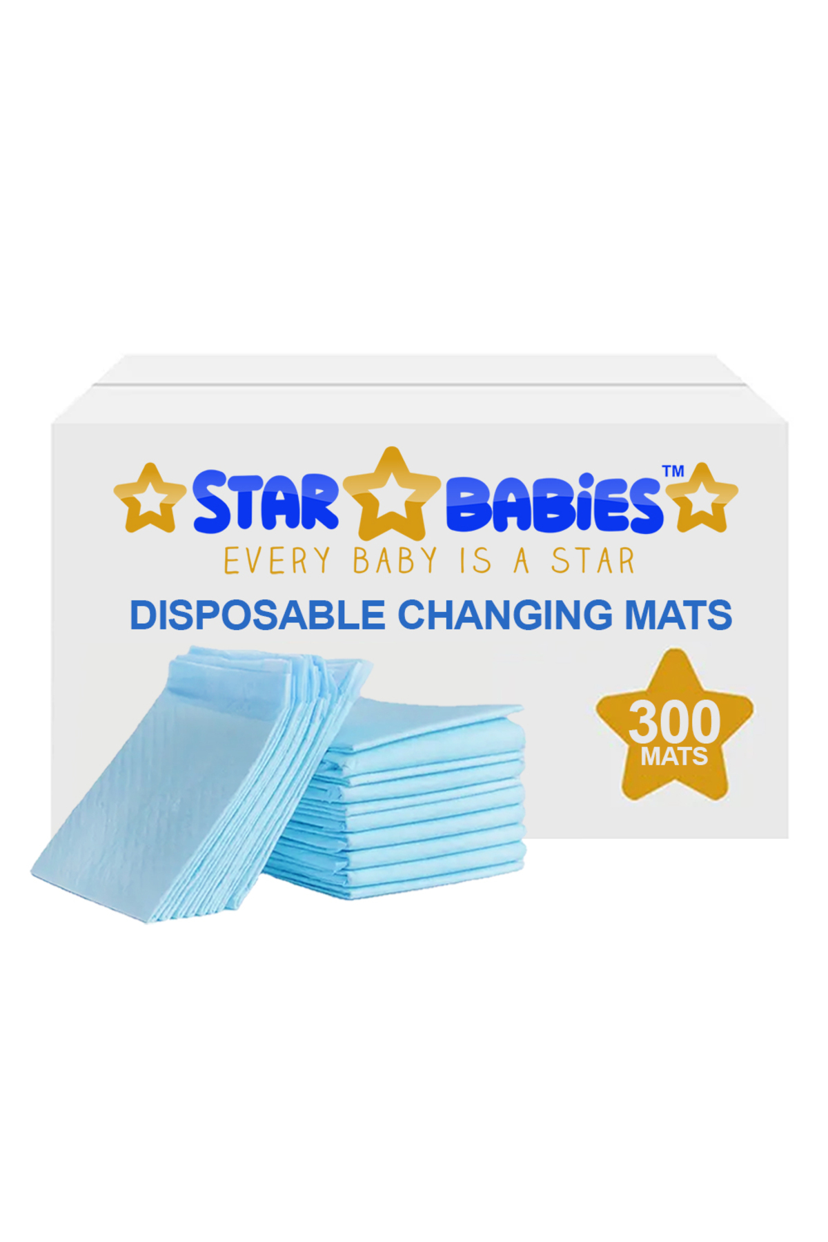 STAR BABiES - Disposable Changing Mats - Blue - 300 Pcs 1 STAR BABiES - Disposable Changing Mats - Blue - 300 Pcs