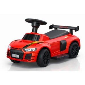StarMarz Red Sports Ride-On Car – Foot-to-Floor Baby Push Car with Spoiler, Steering Wheel, Backrest & Smooth Wheels – Indoor/Outdoor Toddler Ride-On Toy (1–4 Years) – Sport Edition