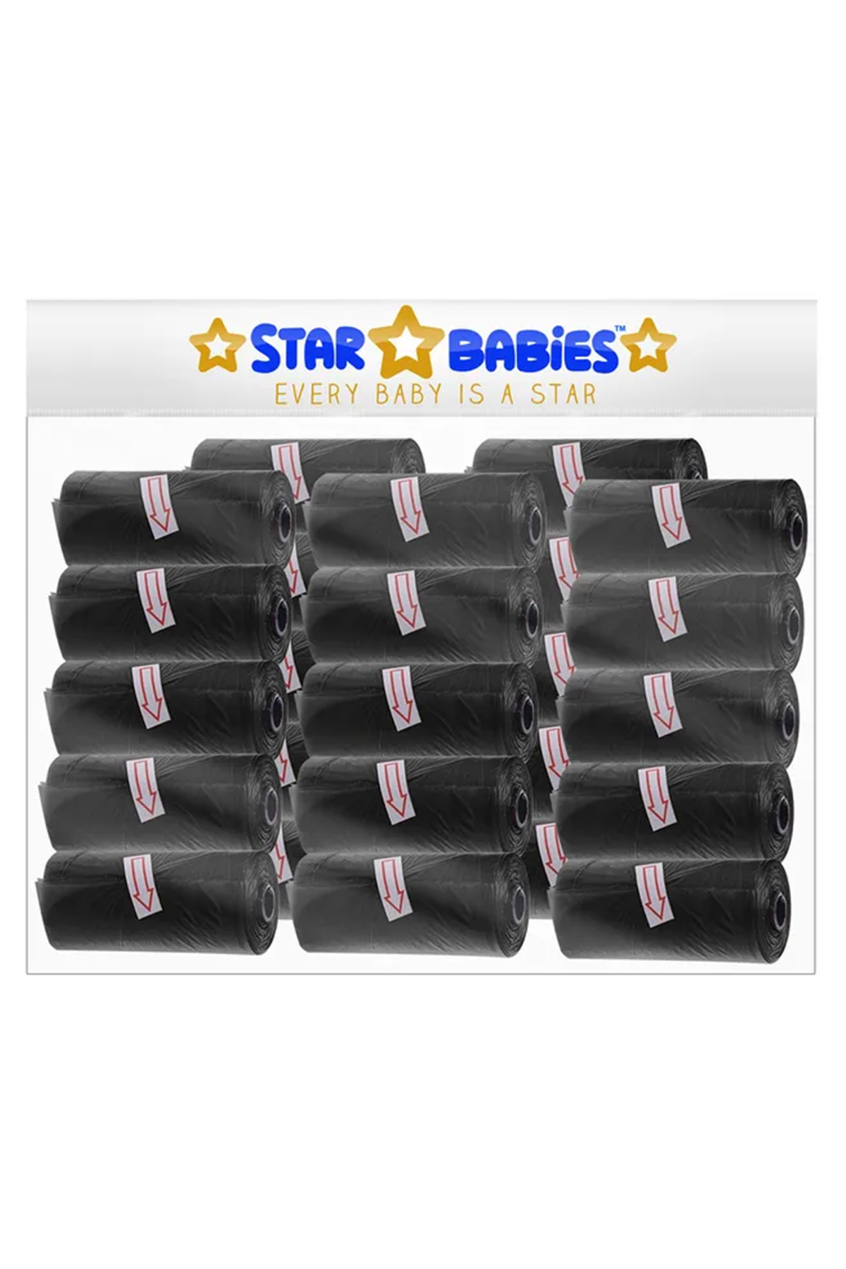 STAR BABiES - Scented Nappy Bag Pack of 30/450 Bags - Black 1 STAR BABiES - Scented Nappy Bag Pack of 30/450 Bags - Black