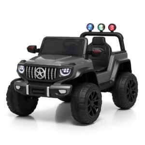 سيارة جيب فاخرة للأطفال من طراز G-Class من URBAN TOTS - بطارية 12 فولت، محرك مزدوج، موسيقى، أضواء LED وجهاز تحكم عن بعد - سيارة كهربائية قابلة لإعادة الشحن - رمادي