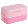 MOON Fiesta Kids Two-Tier Bento Lunch Box – BPA-Free, Leakproof, Stackable with Spoon & Seasoning Box  -Pink