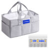 STAR BABiES - Caddy Diaper Bag Organizer with Scented Bag 5pcs - Grey/White