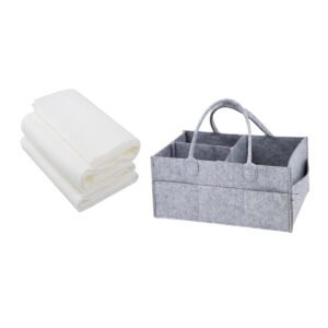 STAR BABiES - Caddy Diaper Bag Organizer & Disposable Towel 3pcs - Grey