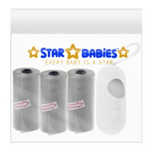 STAR BABiES - Scented Nappy Bag With Dispenser Pack of 3/45 Bags- Grey