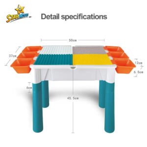 StarMarz 178-Piece Building Blocks Set With Table, Chair, Storage & Pen – Multicolor
