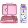 StarMarz - Little Princes Pink Bento Glitter Lunch Box with Plastic Water Bottle Dancing Unicorn (480ml) - Purple