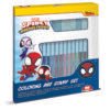 Multiprint Spidey & Friends 18 Felt Tip Pens – Includes 2 Stamps & 1 Ink Pad – Washable Colors – Cardboard Pack – Made in Italy