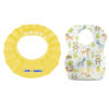 STAR BABiES - Combo Pack Of 2- Adjustable Shower Cap With Disposable Bibs (20 Pcs) - Yellow