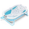 STAR BABiES - Baby Foldable Bathtub With Thermometer & Bath Seat Support Net, Set - Blue - Pack of 2