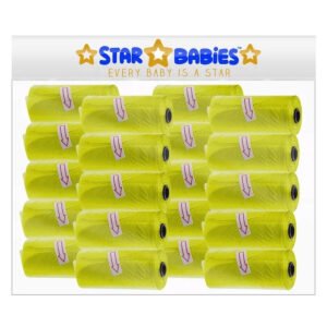 STAR BABiES - Scented Nappy Bag Pack of 20/300 Bags - Yellow