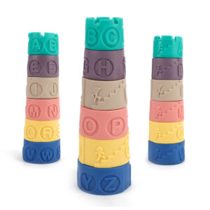 MOON Stacking Educational Toys – Montessori Toy Tower with Letters - Symbols & Patterns