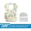STAR BABiES - Combo Pack Of 2- Disposable Bibs Animal Print (20 Pcs) With Breast Pad