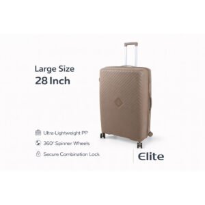 ELITE- Premium Hard-Shell Luggage 28 inch – Lightweight Spinner Suitcase – Beige Gold