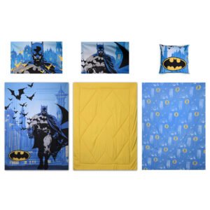 Batman 5-In-1 Bnb Comforter Set – Brushed Microfiber With Polyester Shell – Blue