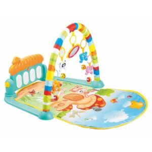 URBAN TOTS Baby Activity Play Gym with Soft Padded Mat & Hanging Toys – Musical Infant Playmat for Newborns – Tummy Time & Early Development