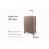 W.O.K 28" Lightweight Hard Shell Cabin Trolley – Polypropylene Luggage With Spinner Wheels & Number Lock – Coffee