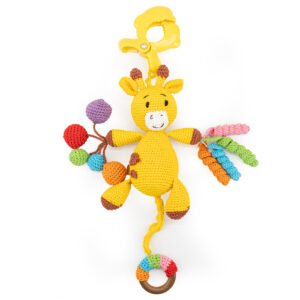 MOON Handcrafted Crochet  Toy with Ring & Clip Hanger-Giraffe