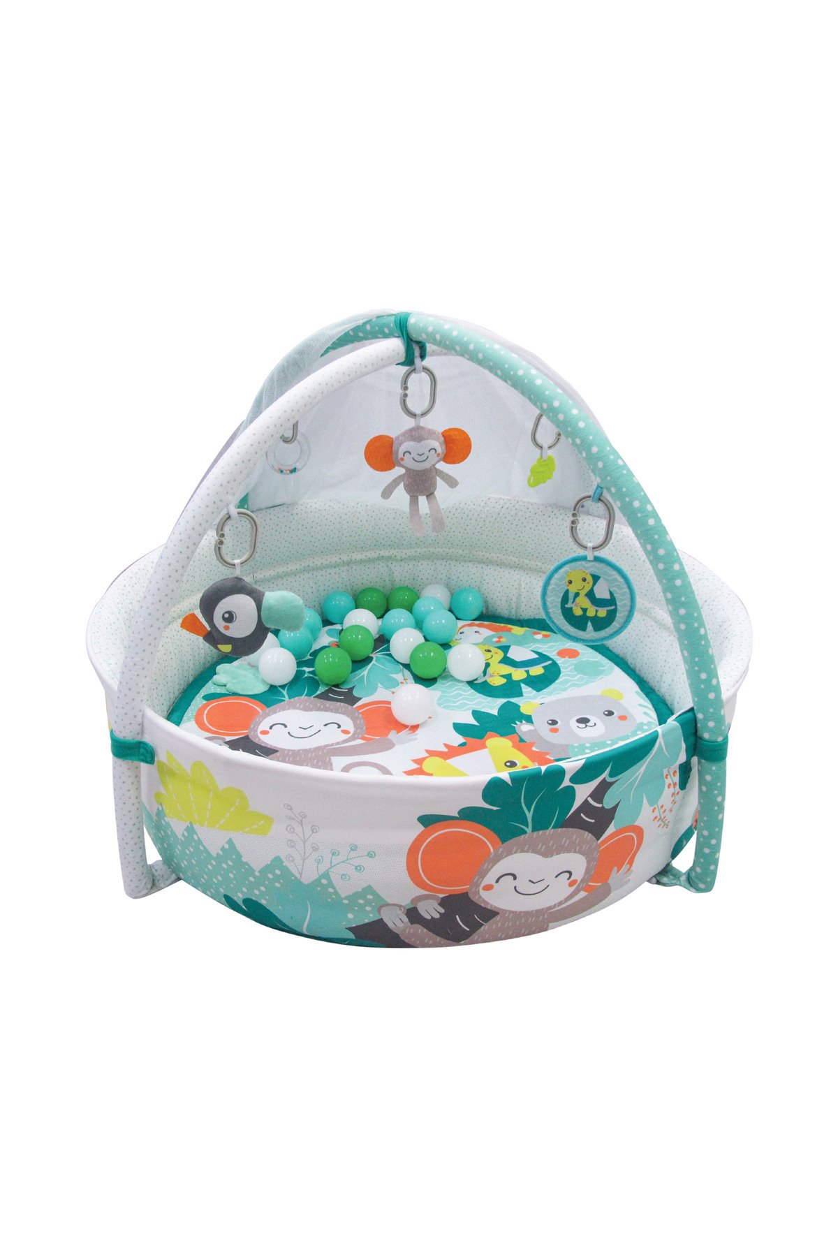 بساط حمام سباحة للأطفال من MOON Jungle Friends مع ناموسية + 20 كرة، Om+، بساط لعب للأطفال وصالة ألعاب رياضية 1 بساط حمام سباحة للأطفال من MOON Jungle Friends مع ناموسية + 20 كرة، Om+، بساط لعب للأطفال وصالة ألعاب رياضية